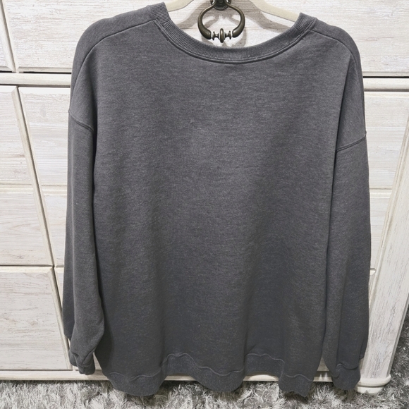Hollister Lake Geneva Oversized Crew Neck Sweatshirt Charcoal Gray XL - Picture 7 of 8